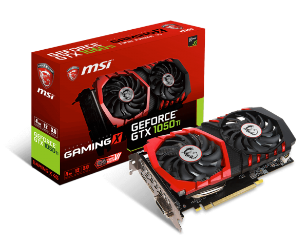 Card màn hình MSI GEFORCE GTX 1050 TI GAMING X 4G