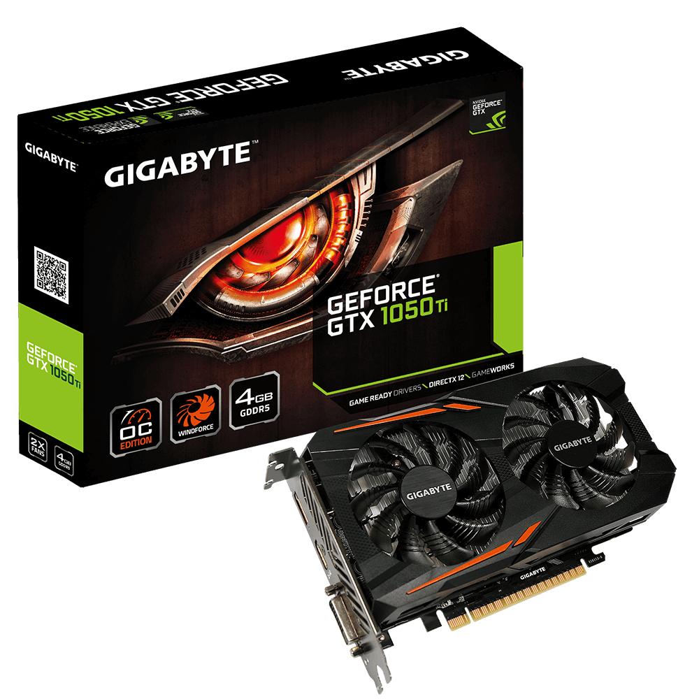 VGA Gigabyte GeForce GTX 1050 Windforce OC 2G (GV-N1050WF2OC-2GD)