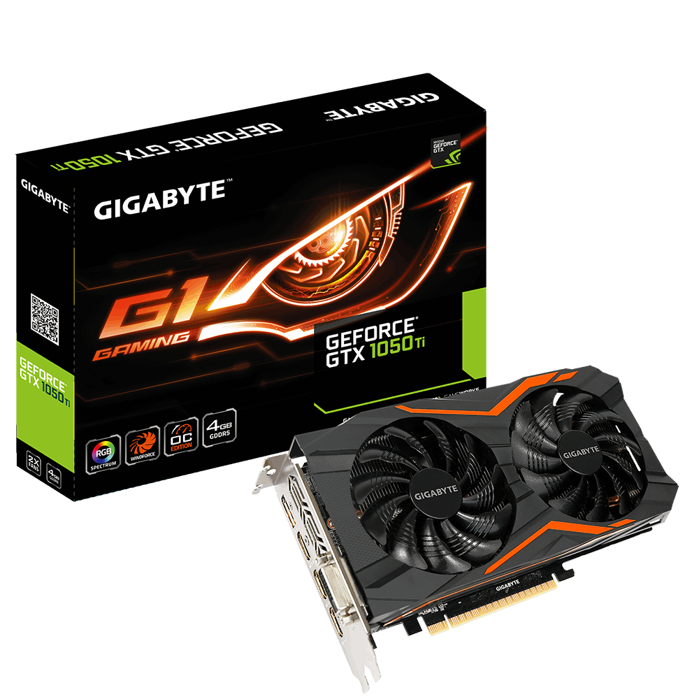 VGA Gigabyte GeForce GTX 1050 Ti G1 Gaming 4G (GV-N105TG1 GAMING-4GD)