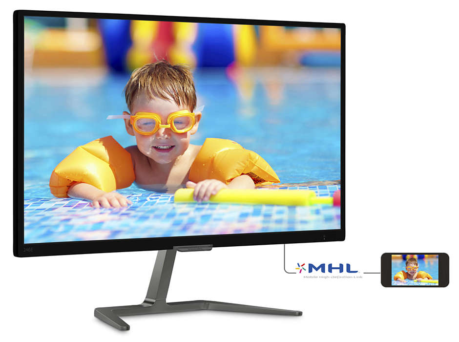 Màn hình máy tính Philips 246E7QDSB - LED 23.6 inch màu đen