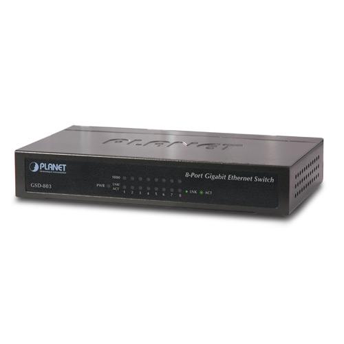 PLANET SWITCH 8-PORT 10/100/1000MBPS GIGABIT (GSD-803)