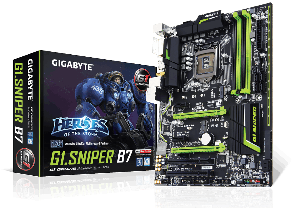 Mainboard GIGABYTE GA G1 Sniper B7 - Intel B150 chipset - Socket LGA 1151 DDR4