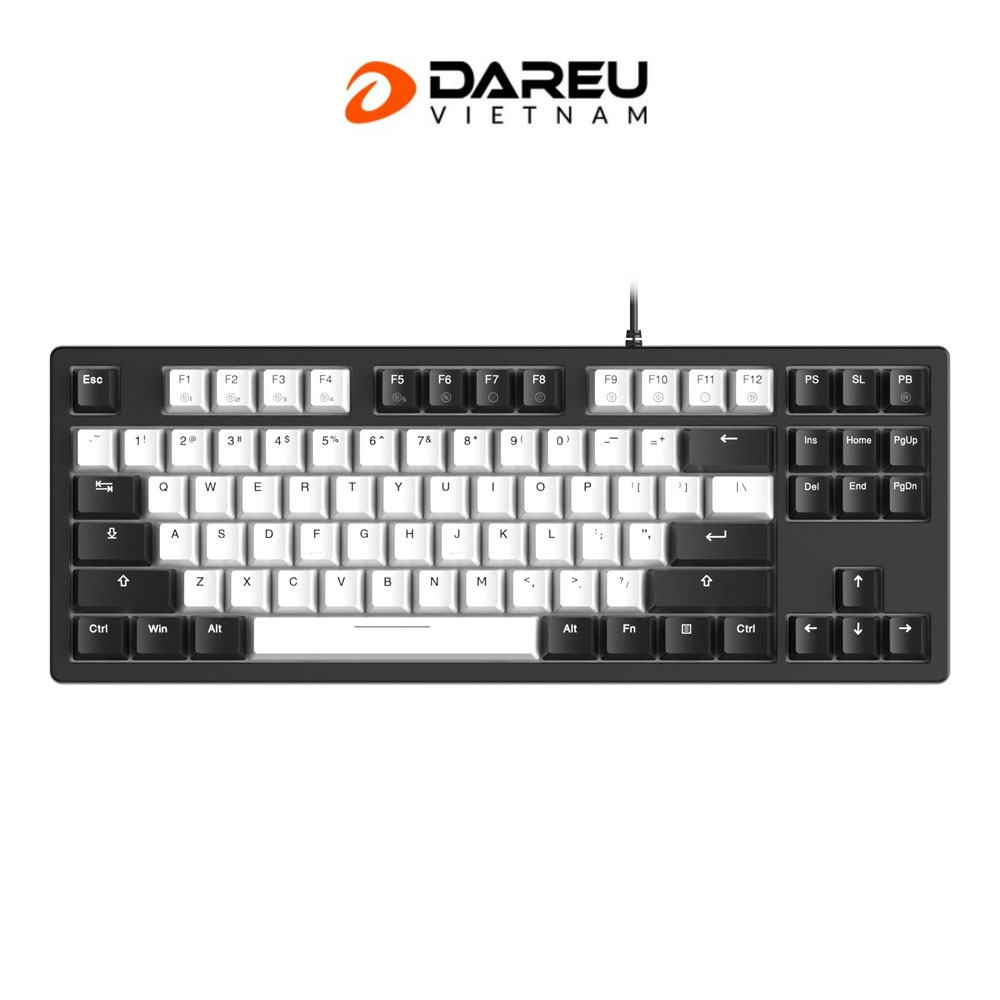 Bàn phím cơ Dareu EK87 V2 White Black PBT